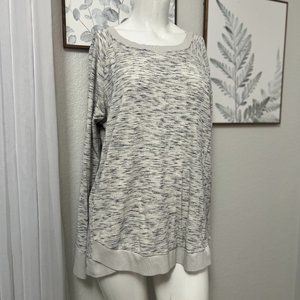 White and Grey Heathered Long Sleeve